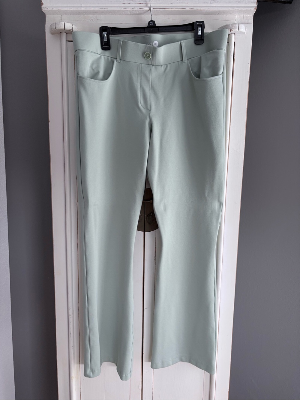Betabrand Light Mint Boot-Cut Pants 2X